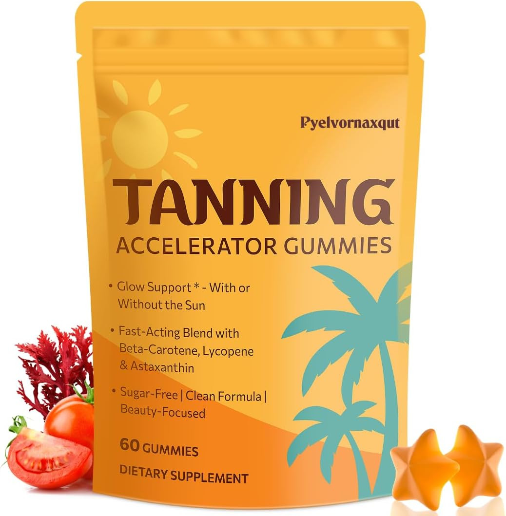 Tanning Gummies with Astaxanthin Beta Carotene, Lycopene 60 Count EXP:12/28