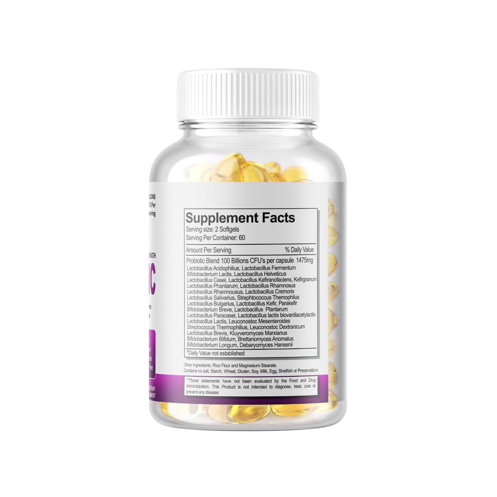 Raw Probiotics 100 Billion CFU Potency Digestive Immune Health 34 strains 360