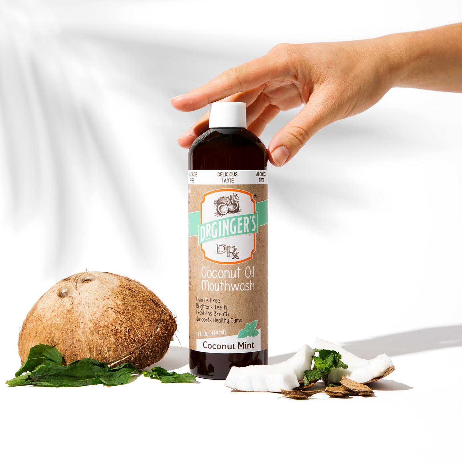 Dr. Ginger’s Coconut Oil Pulling Alcohol Free Mouthwash 14 FL Oz (Pack of 2)