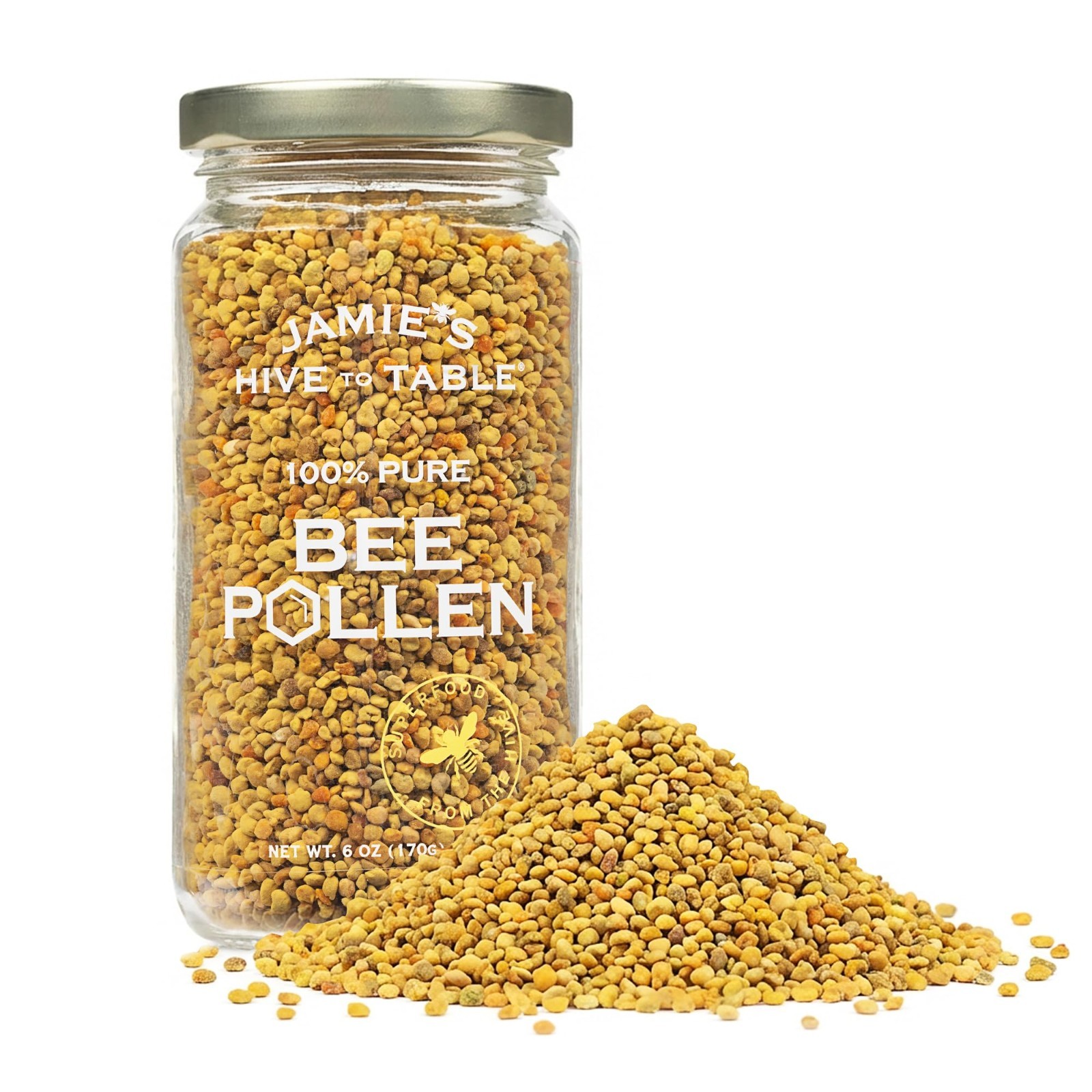 100% Pure Bee Pollen Granules 6 oz – Raw Natural Energy Boost, Immunity Support,