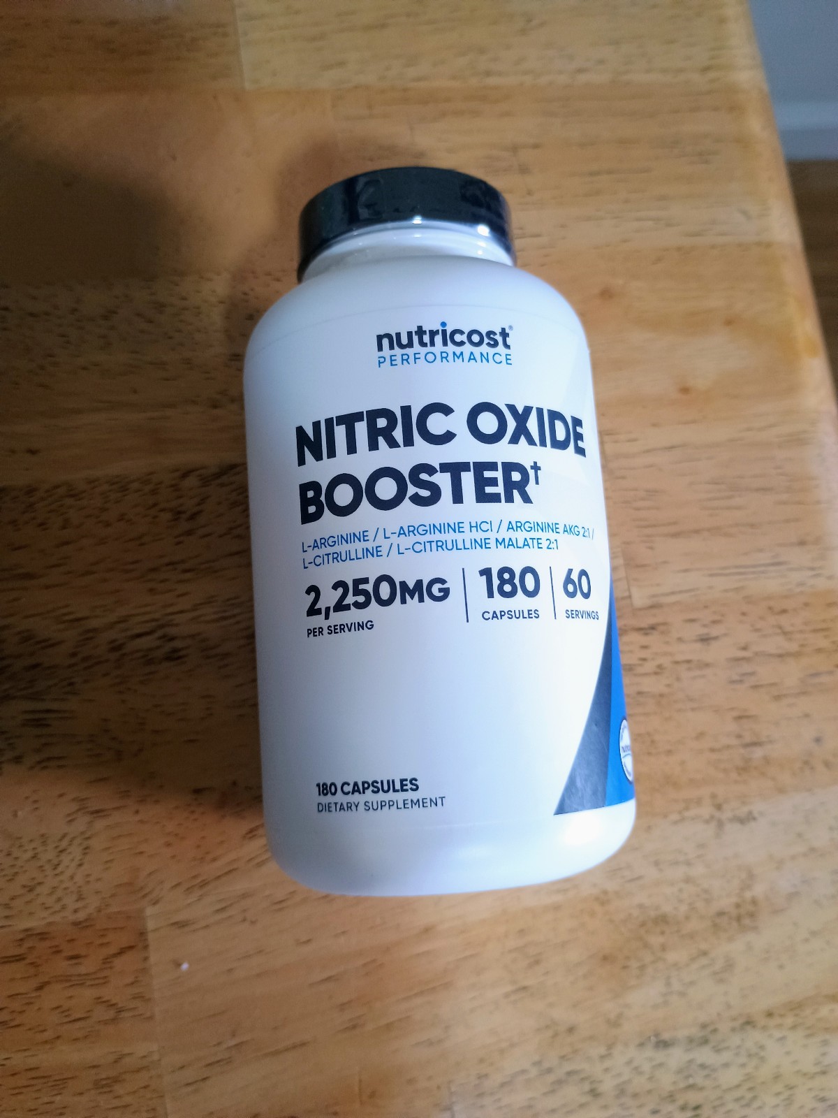 Nutricost Nitric Oxide Booster 750mg, 180 Capsules, 60 Servings Sealed New