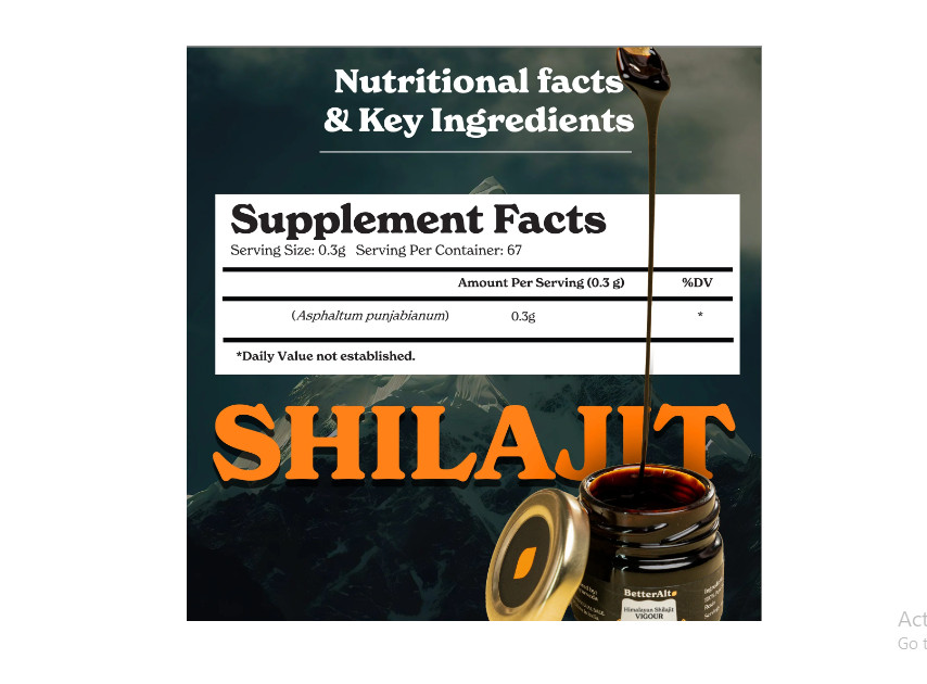 BetterAlt Pure Himalayan Shilajit / Shilajeet Resin High Potency for Women & Men