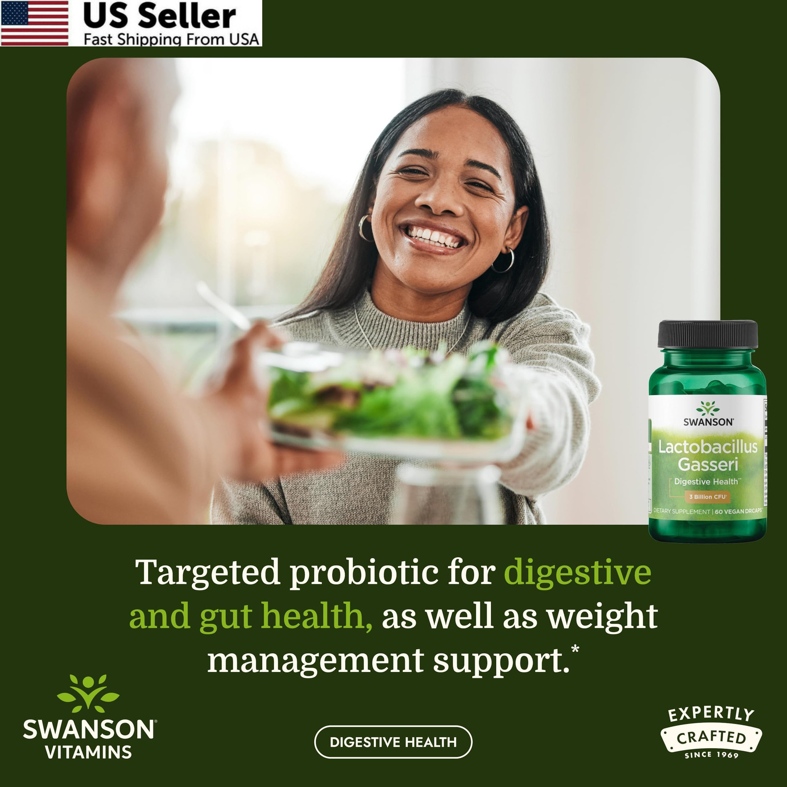 Swanson Lactobacillus Gasseri Probiotic for Adults 60 Count (Pack of 1)