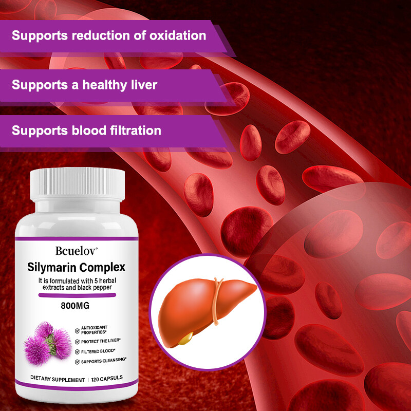 Liver Cleanse Detox Milk Thistle Extracts Silymarin,Artichoke,Dandelion,Turmeric