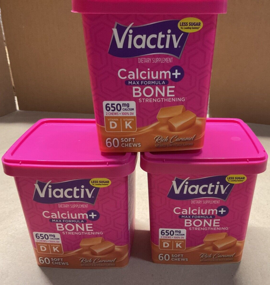 Calcium + Bone Strengthening, Max Formula, Rich Caramel,(Pack Of 3) Exp 02/2026