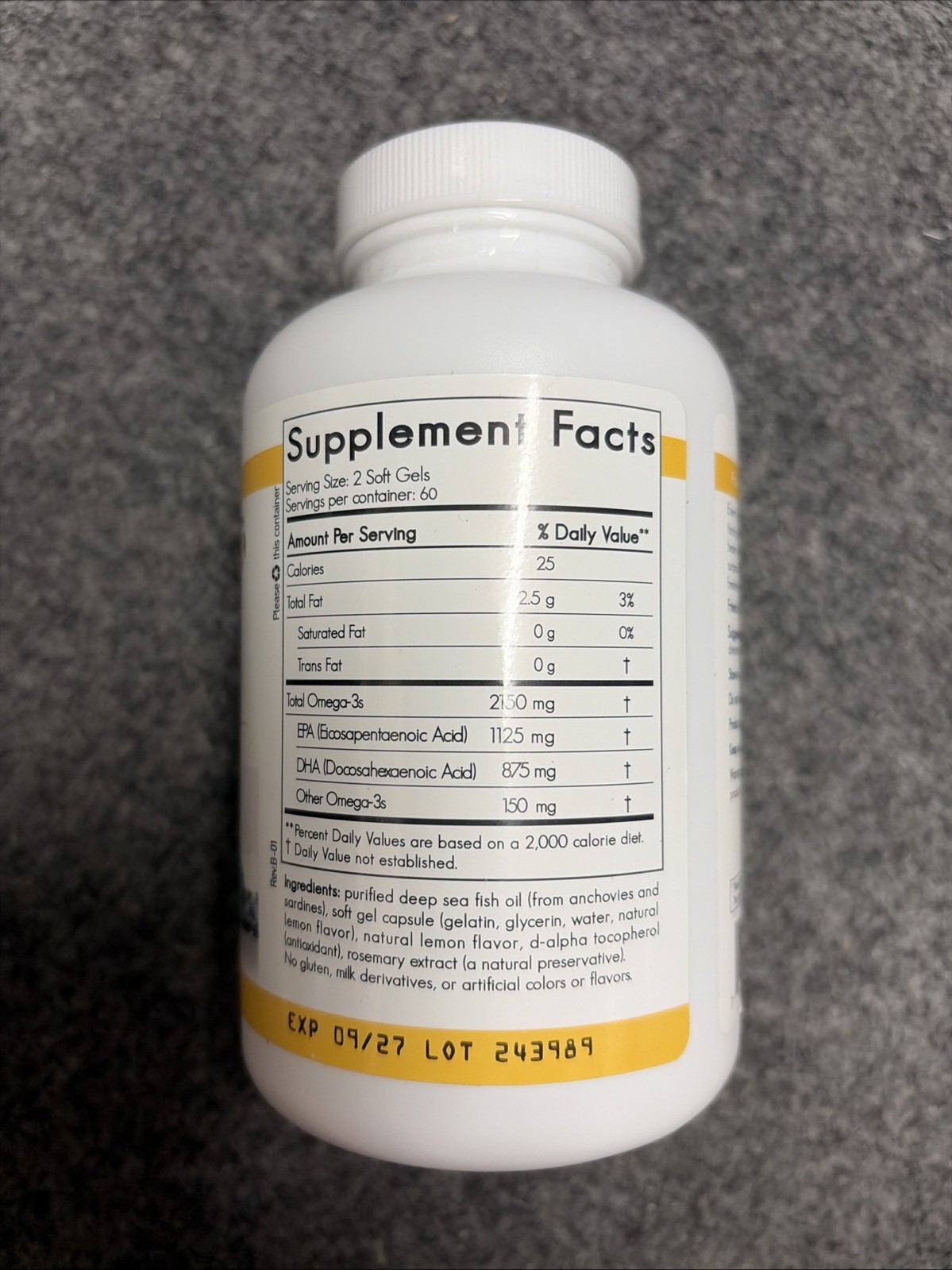 Proomega 2000, Lemon Flavor – 120 Soft Gels – 2150 Mg Omega-3