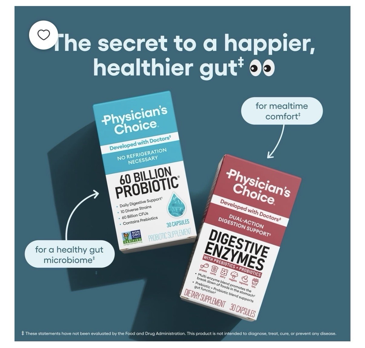 Physician’s Choice 60 Billion Probiotic, for Women & Men, 60 Count..