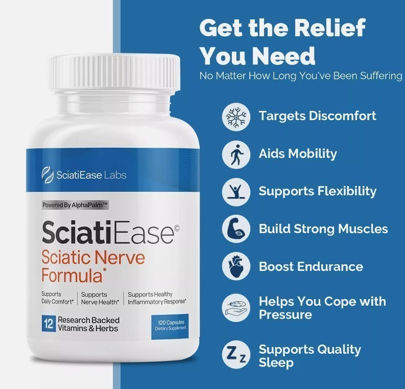 3 Pack SciatiEase Labs Sciati Ease Sciatic Nerve Formula 120 Cap NEW