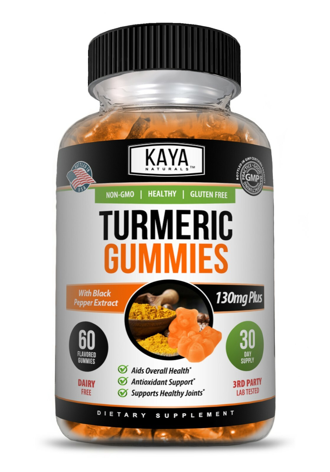 Turmeric Curcumin Black Pepper Gummies 60ct Joint Pain Inflammation Relief Gummy
