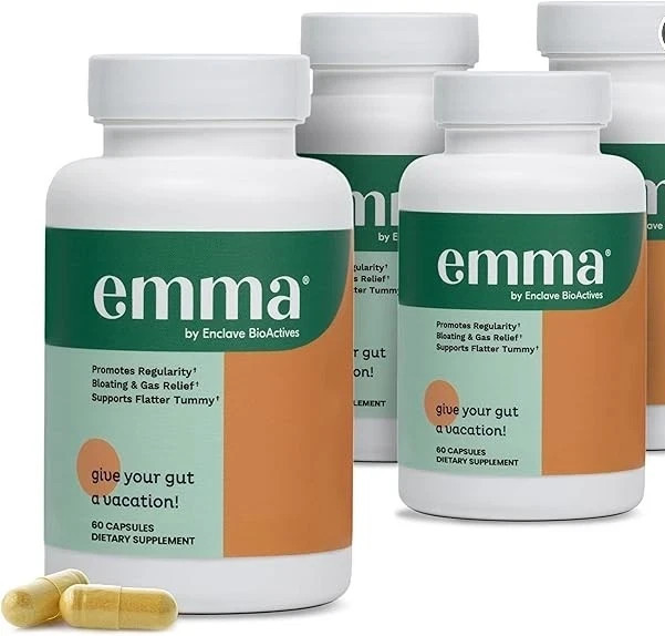 Emma Gut Health Doctors Endorsed Supplement 60 Capsules -Relief from Gas