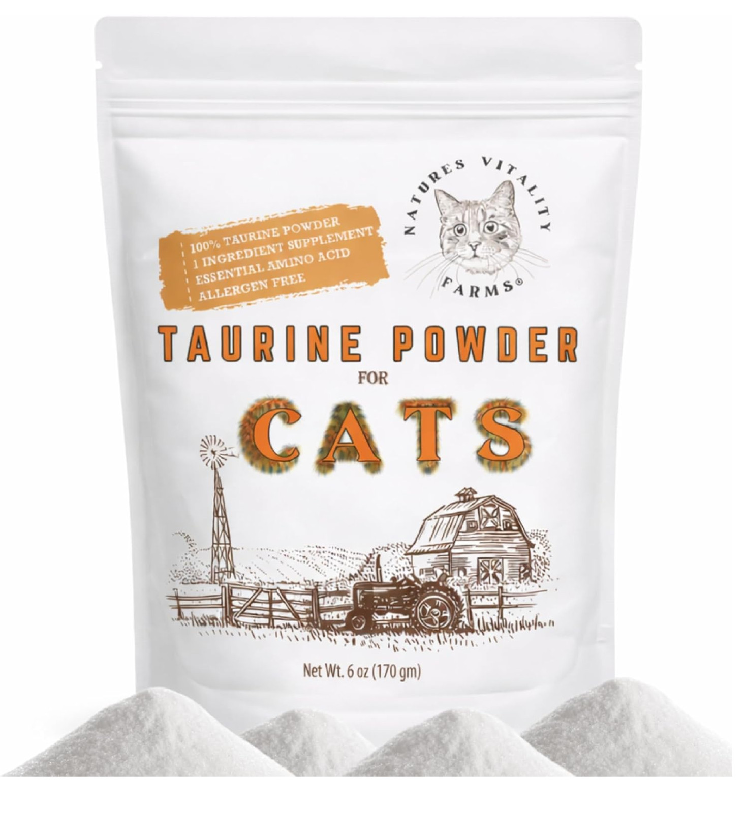 Taurine for Cats – Taurine Powder for All Ages Including Kittens – 144+ Servings