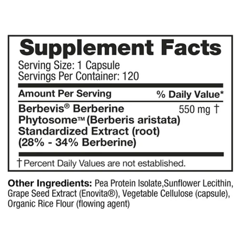 Feel Good Superfoods Berberine Phytosome High Absorption 120 Capsules Exp: 11/28