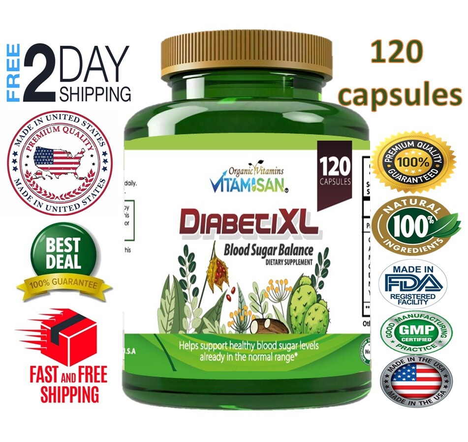 BLOOD SUGAR SUPPORT SUPPLEMENT 120 Capsules Natural Control & Blood Regulator