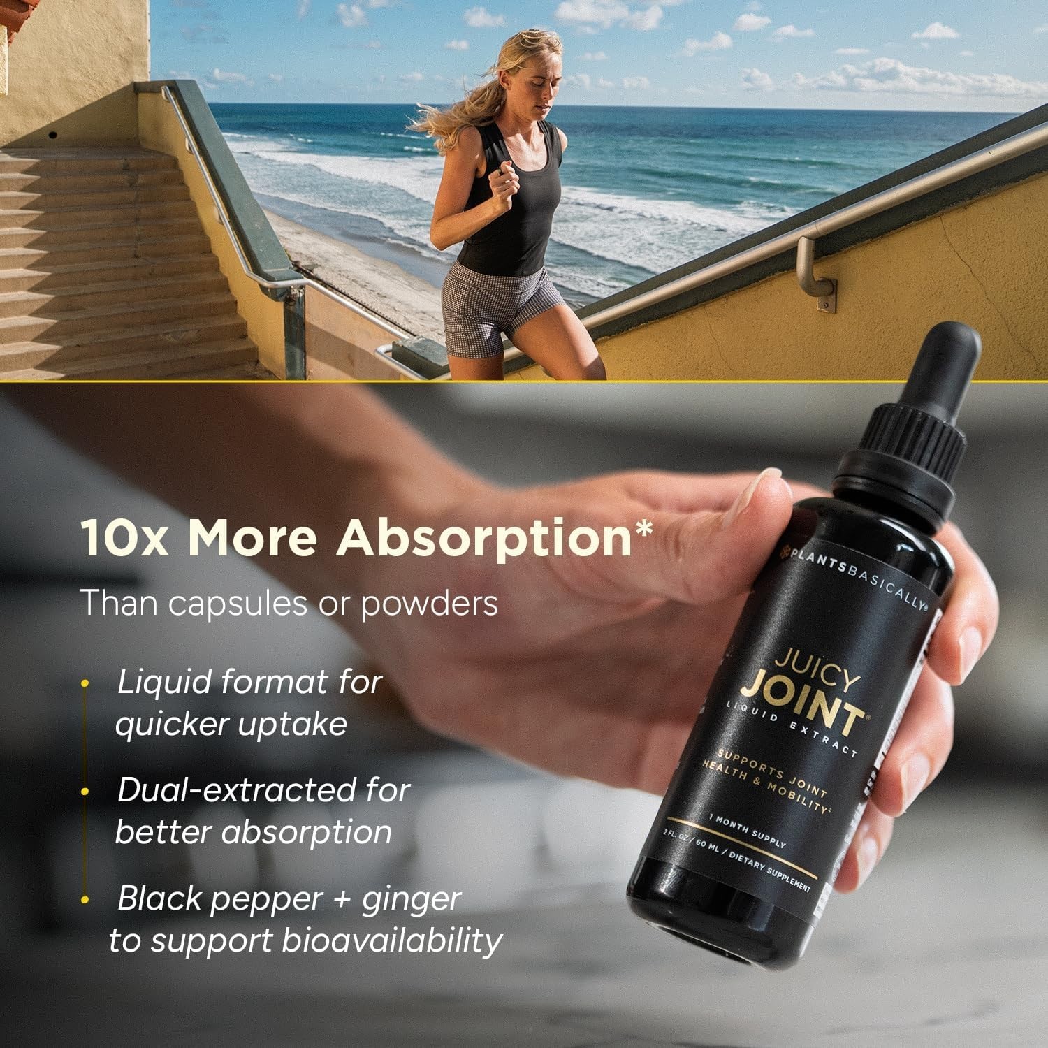 PLANTSBASICALLY Juicy Joint Extract Organic Joint Support Supplement Vegan 30Day