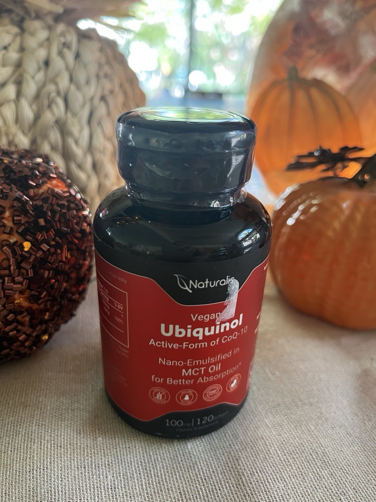 Naturalis Vegan Ubiquinol (coQ10) MCT 100 Mg/120 Servings Exp: 07/2028 Softgels