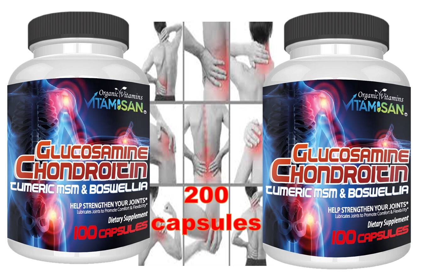 Glucosamine Chondroitin Turmeric & MSM 200 CAPSULES – Bones, Joint Support Pills