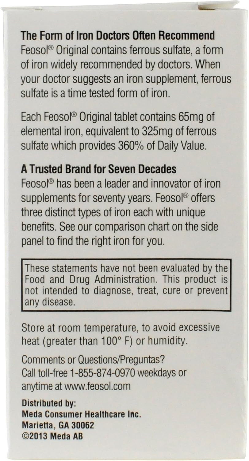 Original Iron Supplement Tablets, Non-Heme, 65Mg Iron per Pill, 1 per Day, 120Ct