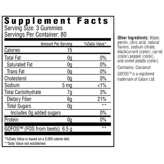 Country Farms Fiber Care Prebiotic Fiber Gummies Mixed Fruit Flavor, 240 Count