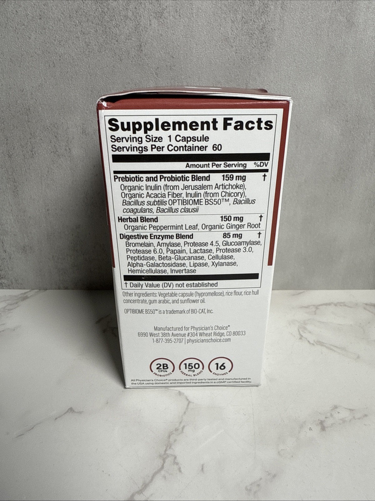 Physician’s CHOICE Digestive Enzymes – Multi Enzymes, Organic Prebiotics – 60 CT