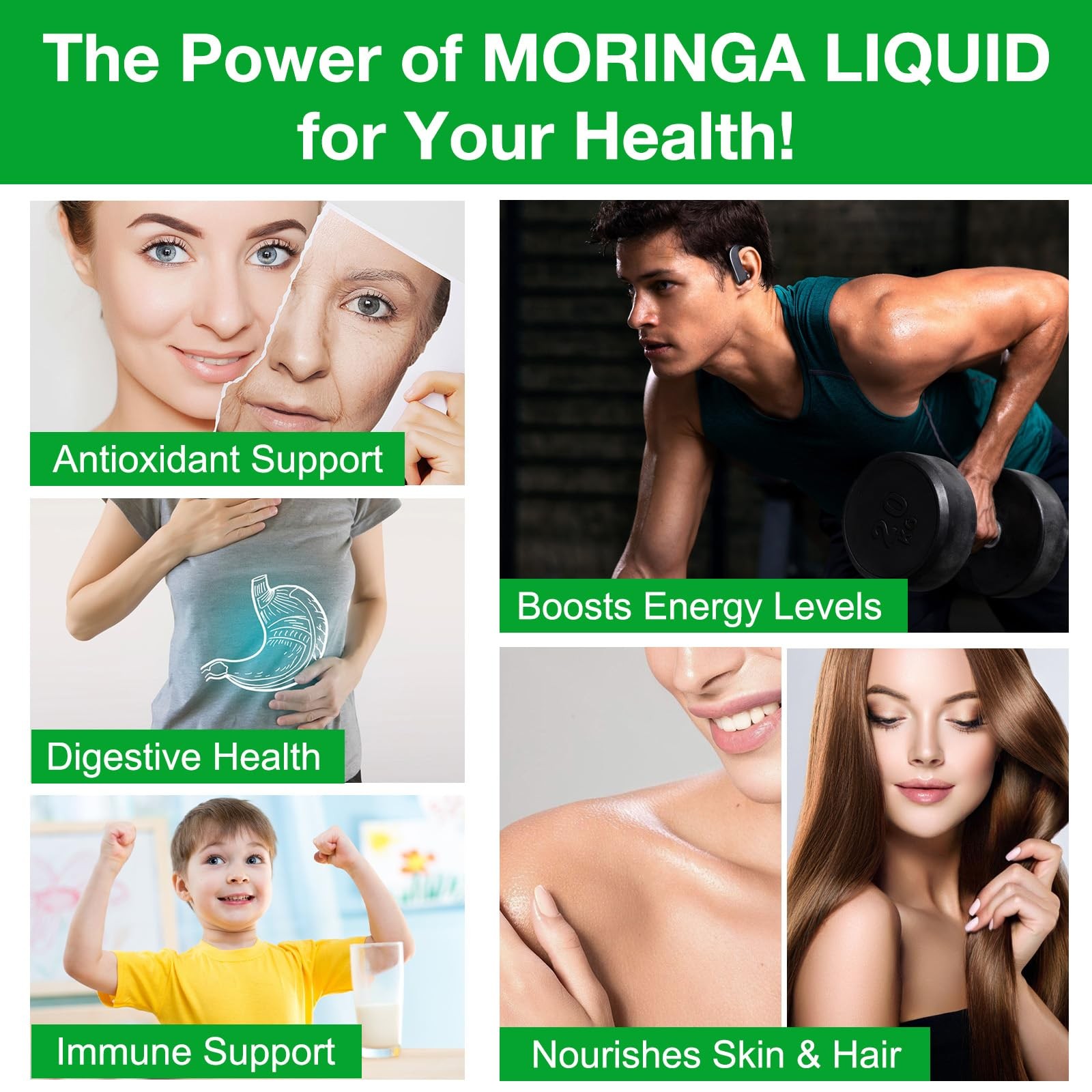 Pure Moringa Oleifera Liquid Drops for Energy,Organic 2 Fl Oz (Pack of 1)
