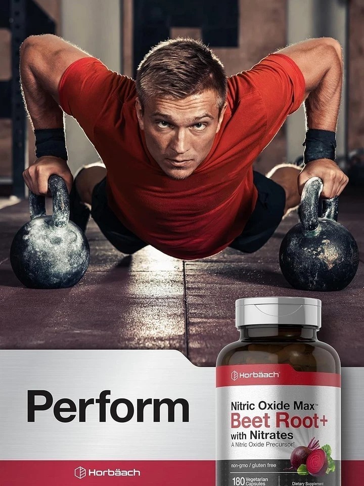 2 BOTTLES-Nitric Oxide Beet Root Capsules |With Nitrates |180 Count| by Horbaach