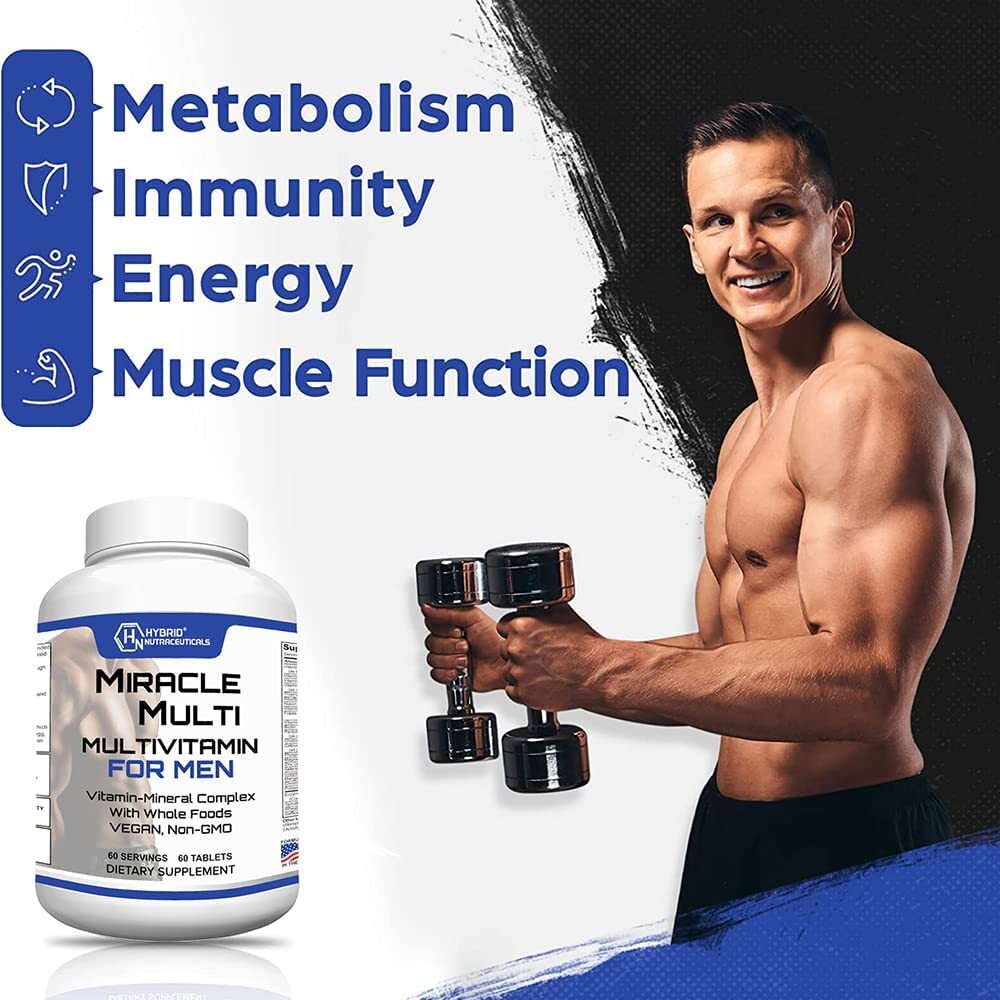 MultiVitamin MultiMineral for Men, Best Mens Vitamins with Probiotics Non-GMO