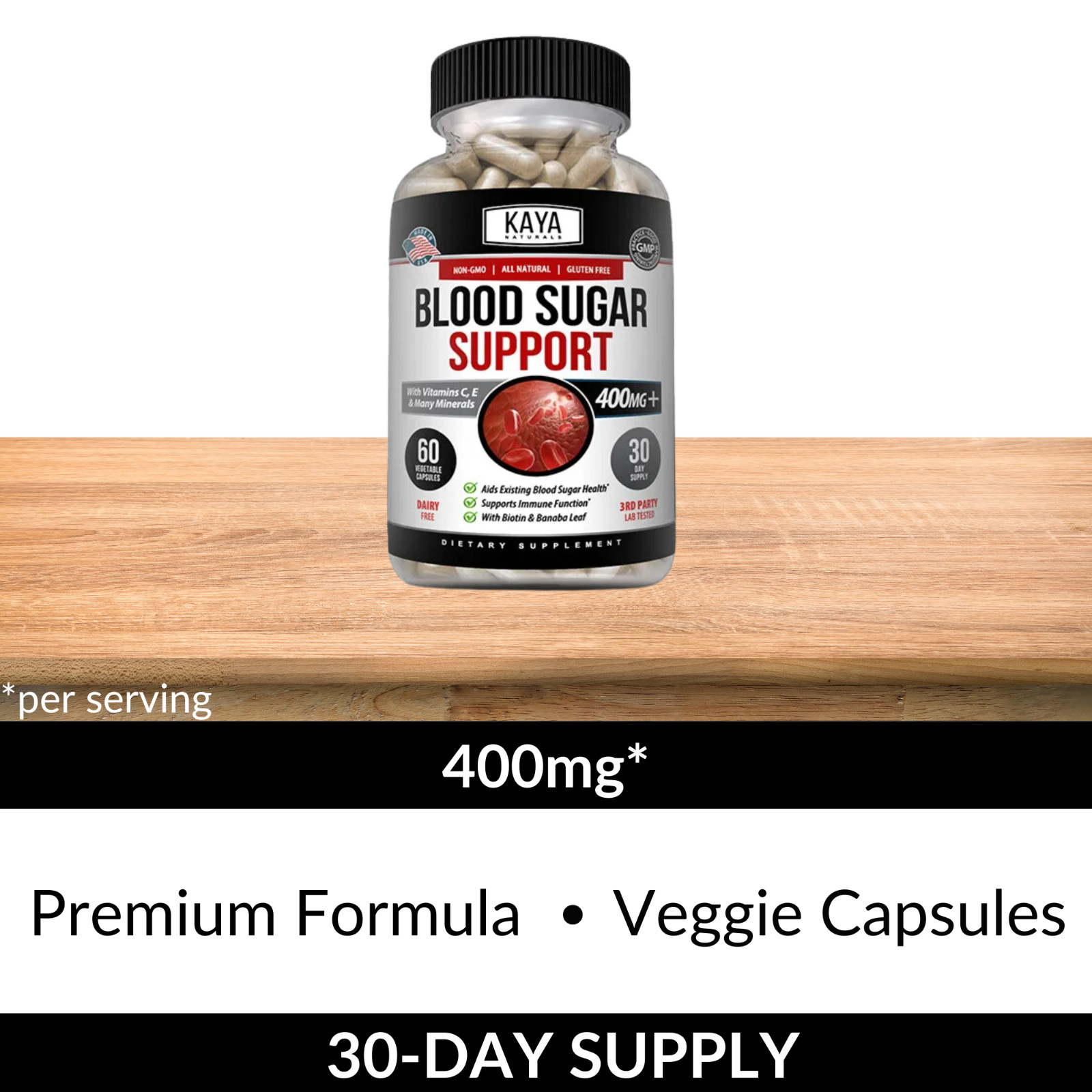 BLOOD SUGAR SUPPORT Alpha Lipoic Acid & Cinnamon 20 Herbs 60 Capsules