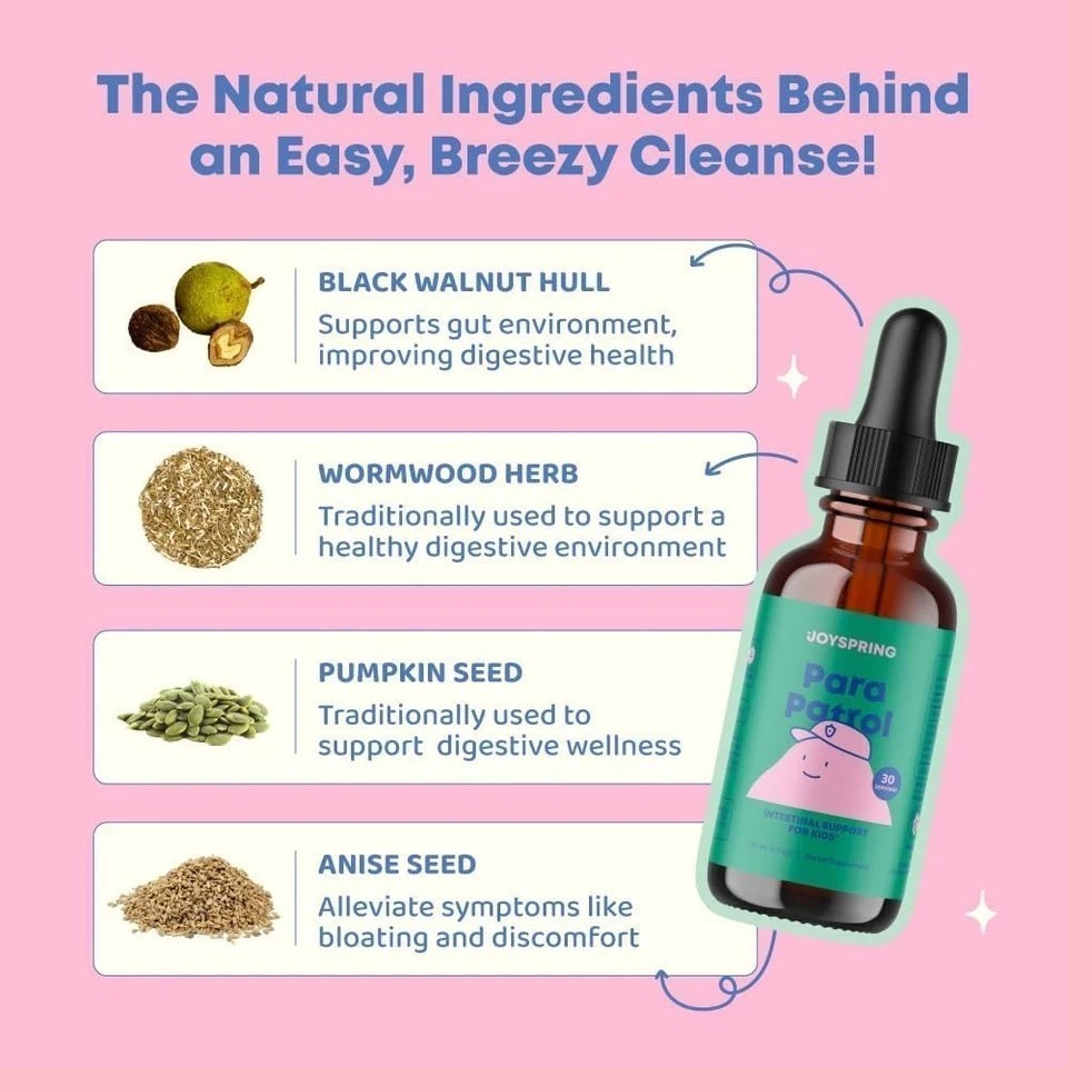 JoySpring Kids’ Liquid Cleanse – Natural Digestive Health Support – 1 oz NEW