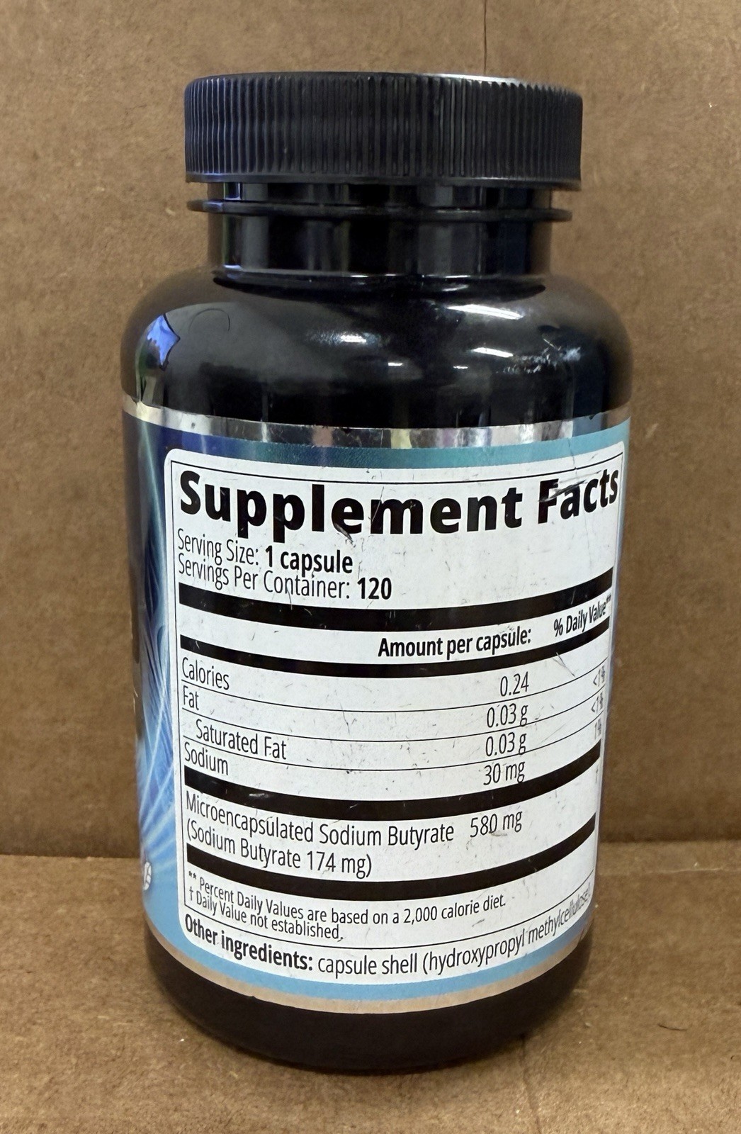 Sodium Butyrate High Dose 580 mg/120 Vegan Capsules Each/ Exp 06/2028