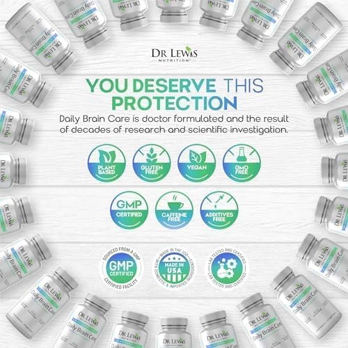 Dr Lewis Daily Brain Care Capsules Brain Supplements for Memory and Focus wi…