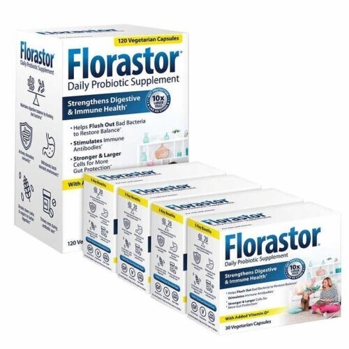 Florastor Vitamin Probiotic with Daily D3, 120 Vegetarian Capsules