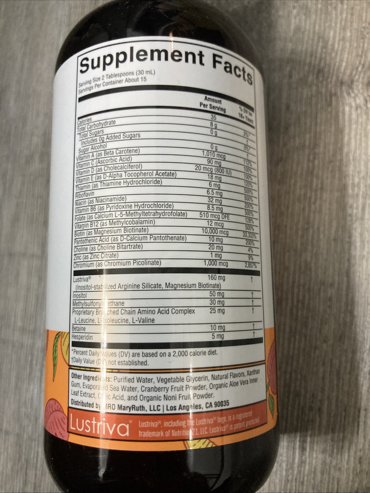Liquid Morning Multivitamin + Hair Growth, Peach Mango, 15.22 fl oz (450 ml)
