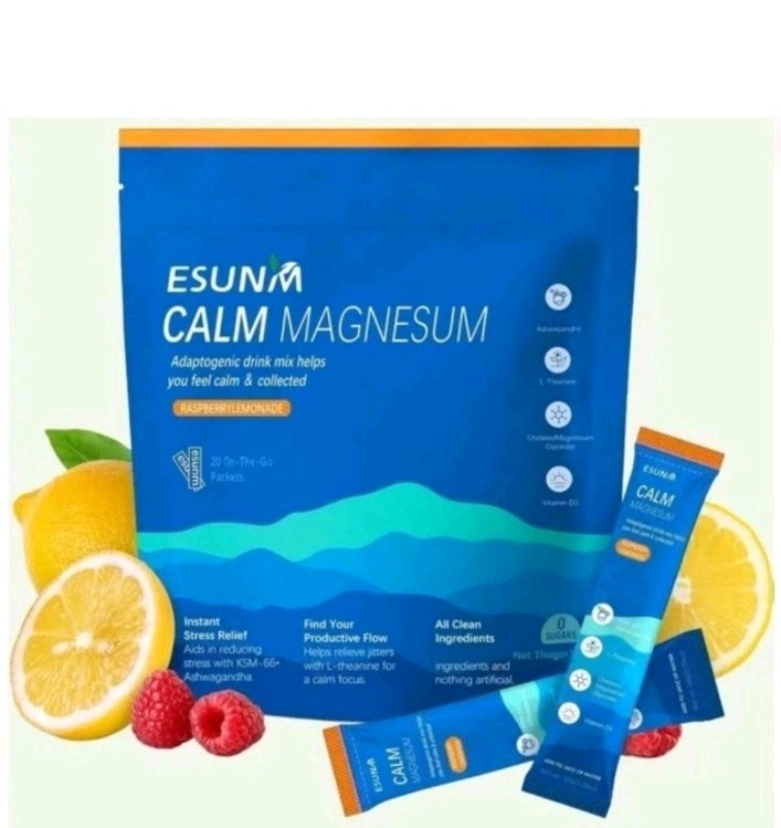 Esunm Calm Magnesium Raspberry Lemonade 20 On The Go Packets