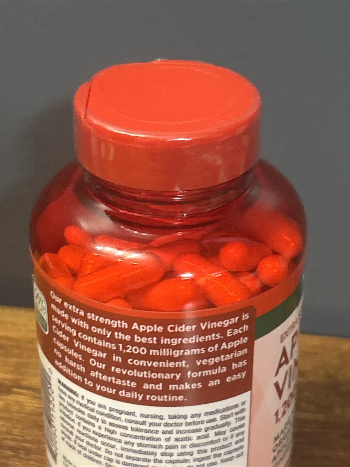 Nature’s Truth 1200mg Apple Cider Vinegar Capsules – 180 Count – Exp. 07/2028