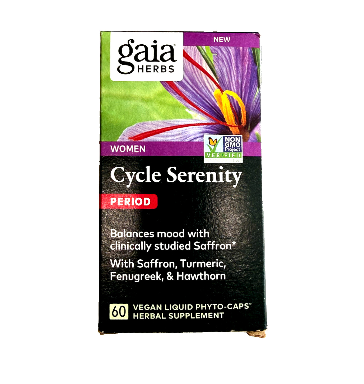 Gaia Herbs Women Cycle Support Period 60 Vegan Liquid Caps Non-Gmo Exp: 07/26