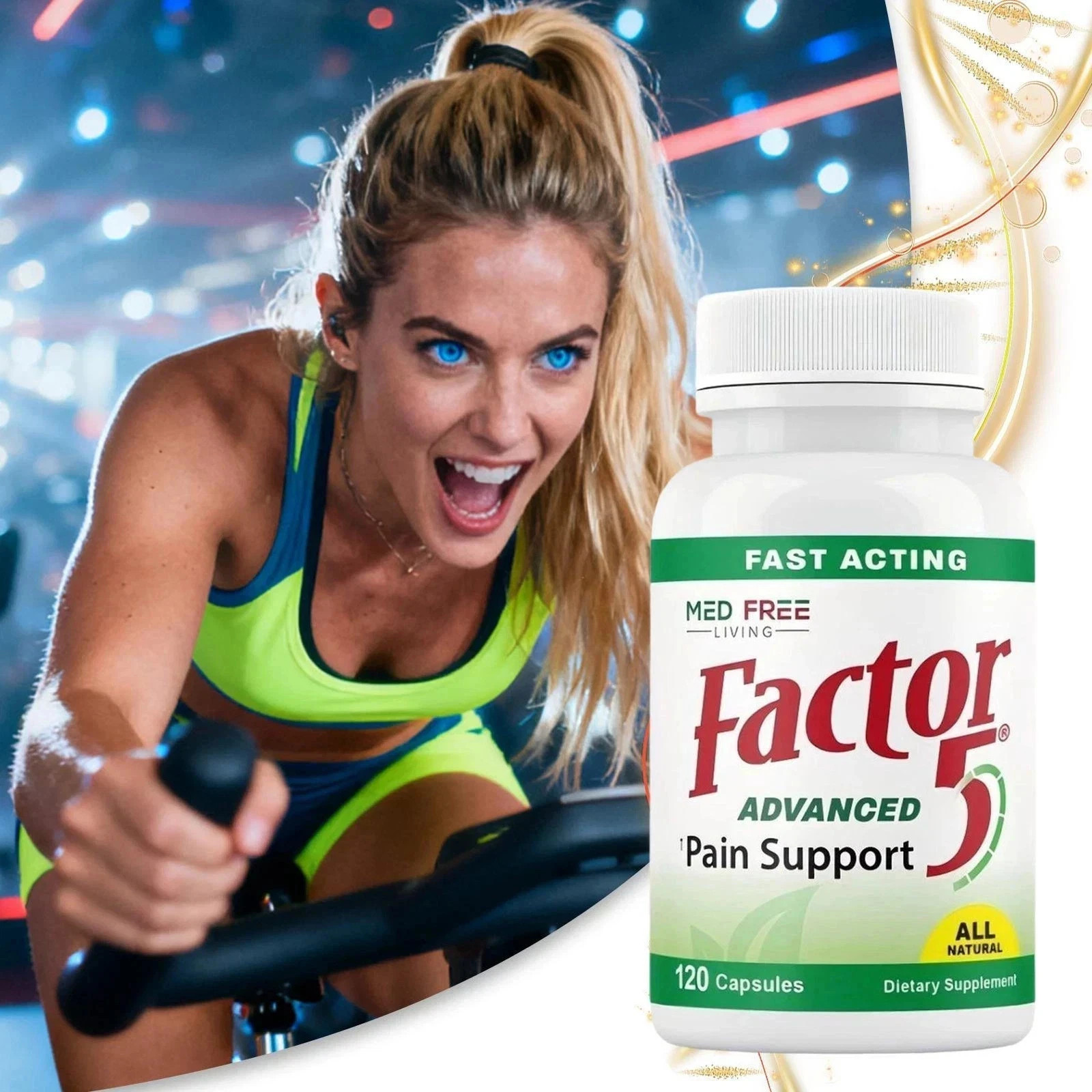 120 Factor Living Free 5 Organic Joint and Muscle Support Complex Med Capsules