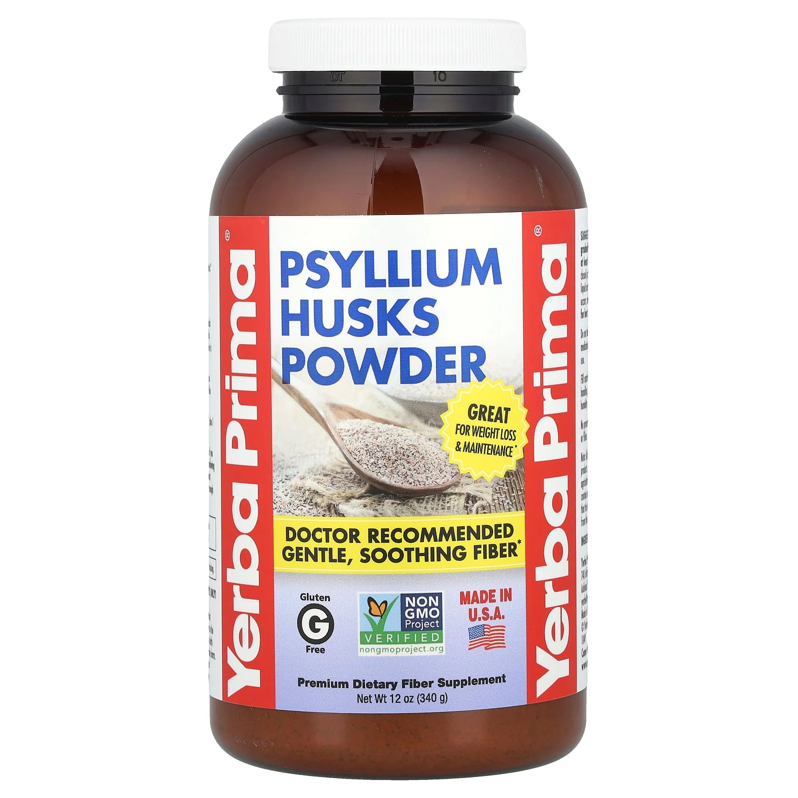 2 X Yerba Prima, Psyllium Husks Powder, 12 oz (340 g)