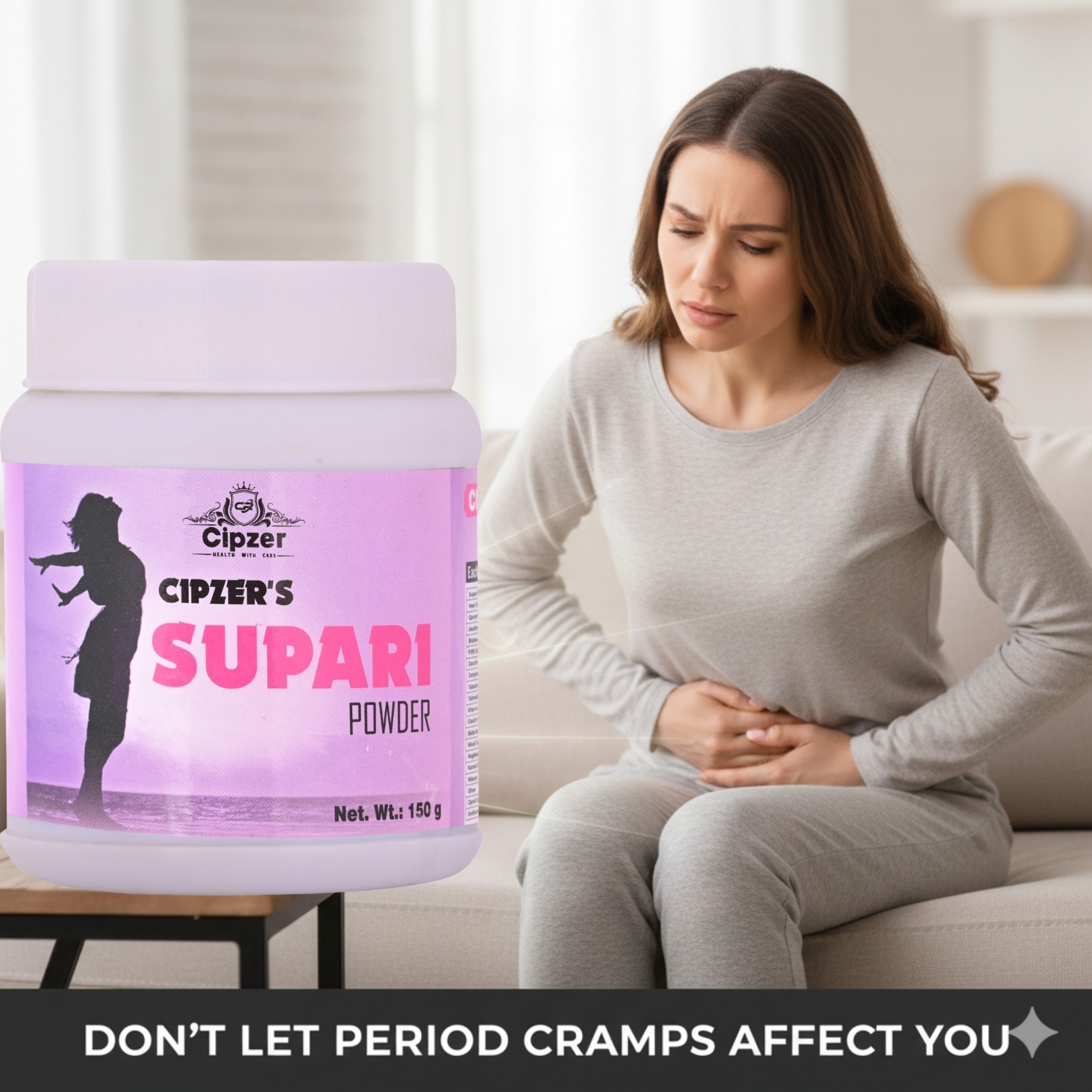 Cipzer Supari Powder 150 gm | Relief From Period Pain, Back Pain & Discomfort