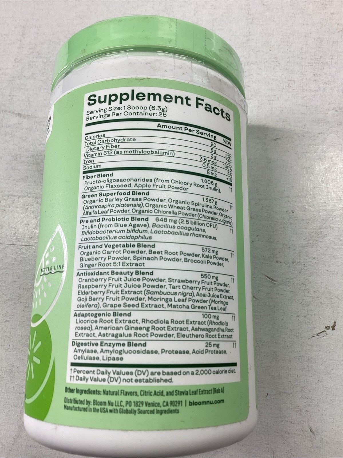 Bloom Nutrition Greens and Superfoods Strawberry Kiwi Exp 11/2026 5.5oz