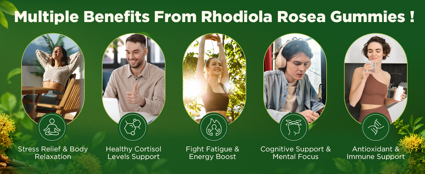 duwhot Liposomal Rhodiola Rosea Gummies Sugar Free, Organic Rhodiola Rosea