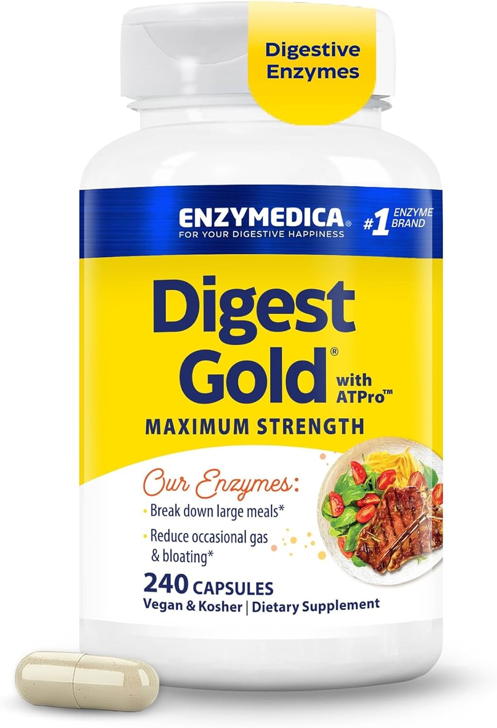 Enzymedica Digest Gold 240 Caps Maximum Strength ATPro