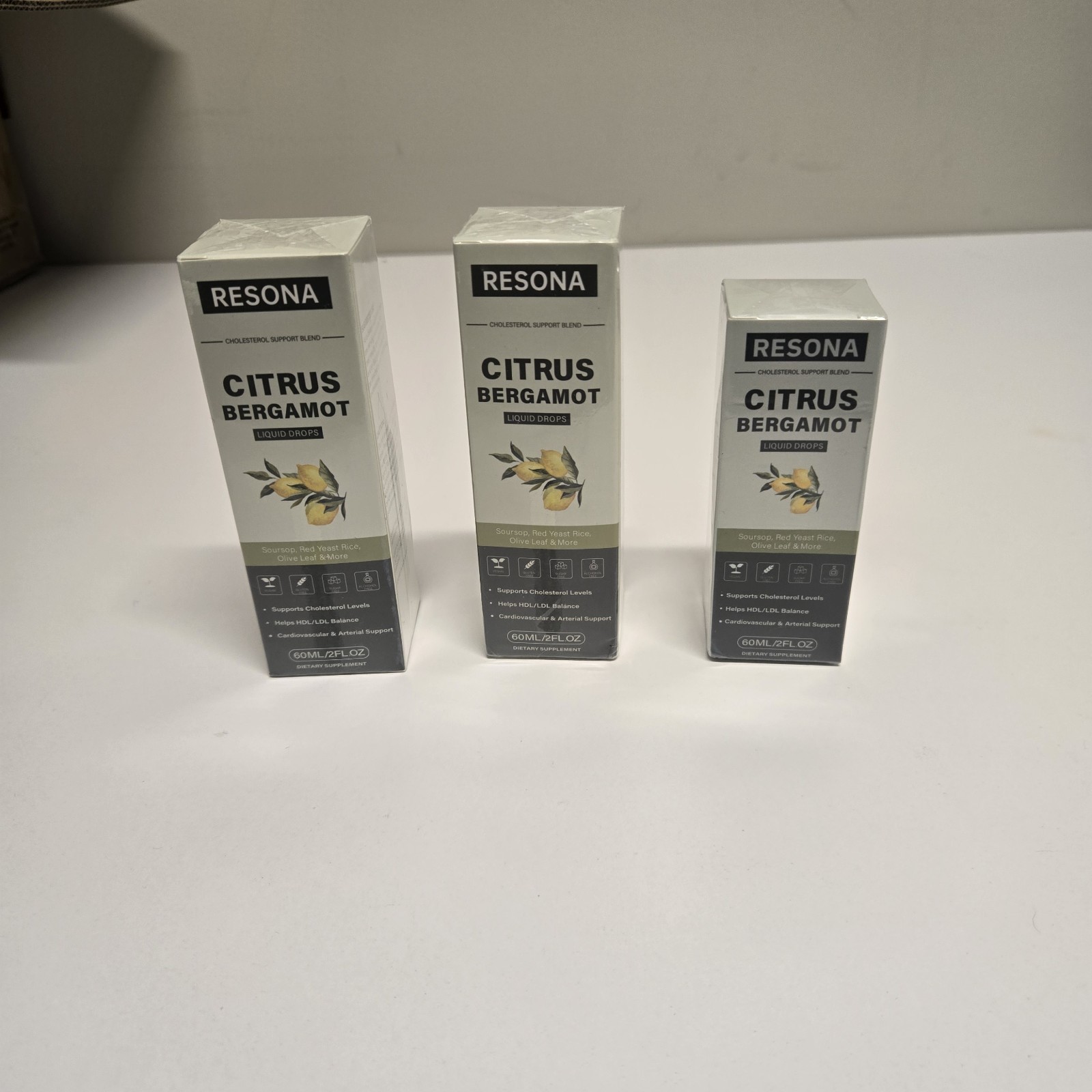 Brand New: Resona Citrus Bergamot Liquid Drops (3-Pack Bundle)