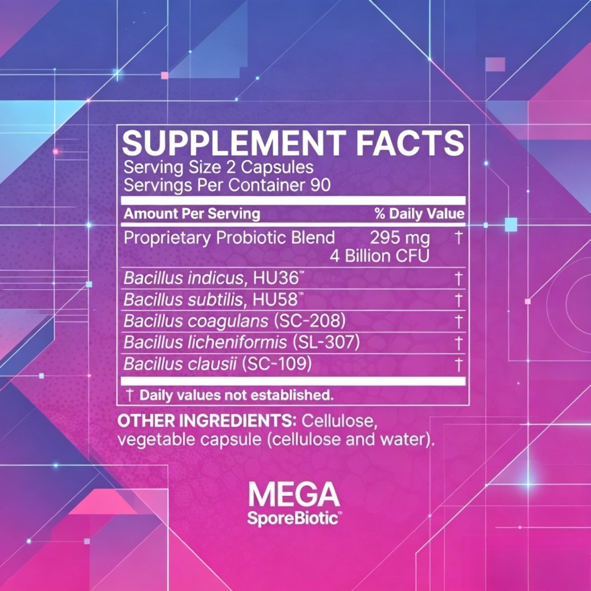 Mega Sporebiotic 60 Caps,Probiotic for Gut Health,Microbiome Balance,Men & Women