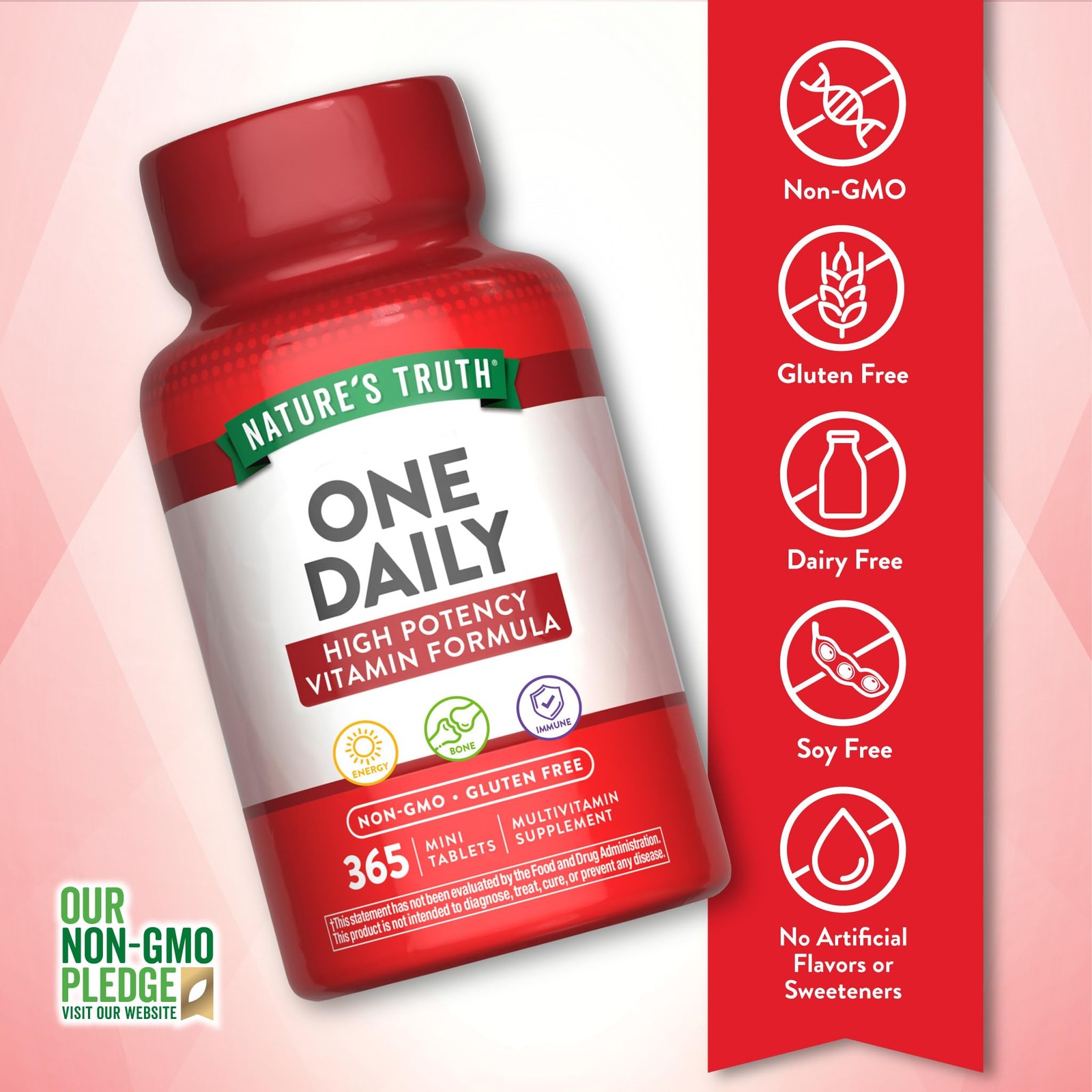 Nature’s Truth High Potency Daily Multivitamin 365 Mini Tablets Non GMO