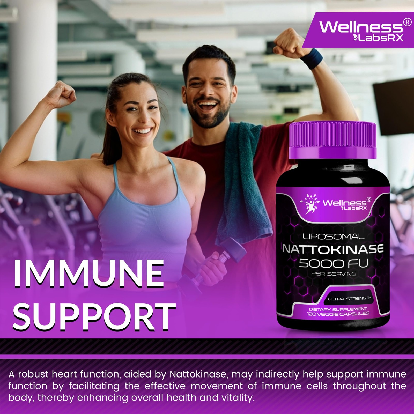 Nattokinase Supplement Capsules 5000 FU, ThirdParty Tested Nattokinase – Enzy…