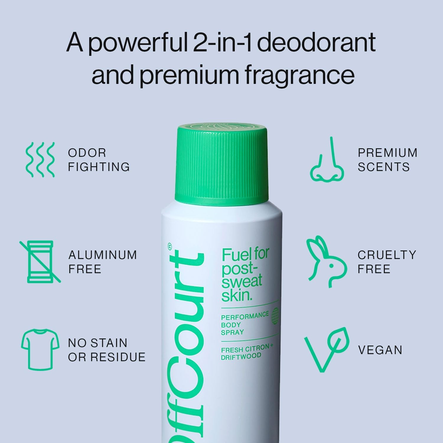 OffCourt Natural Body Spray for Men – Prebiotic 3.4 Ounce (Pack of 1)