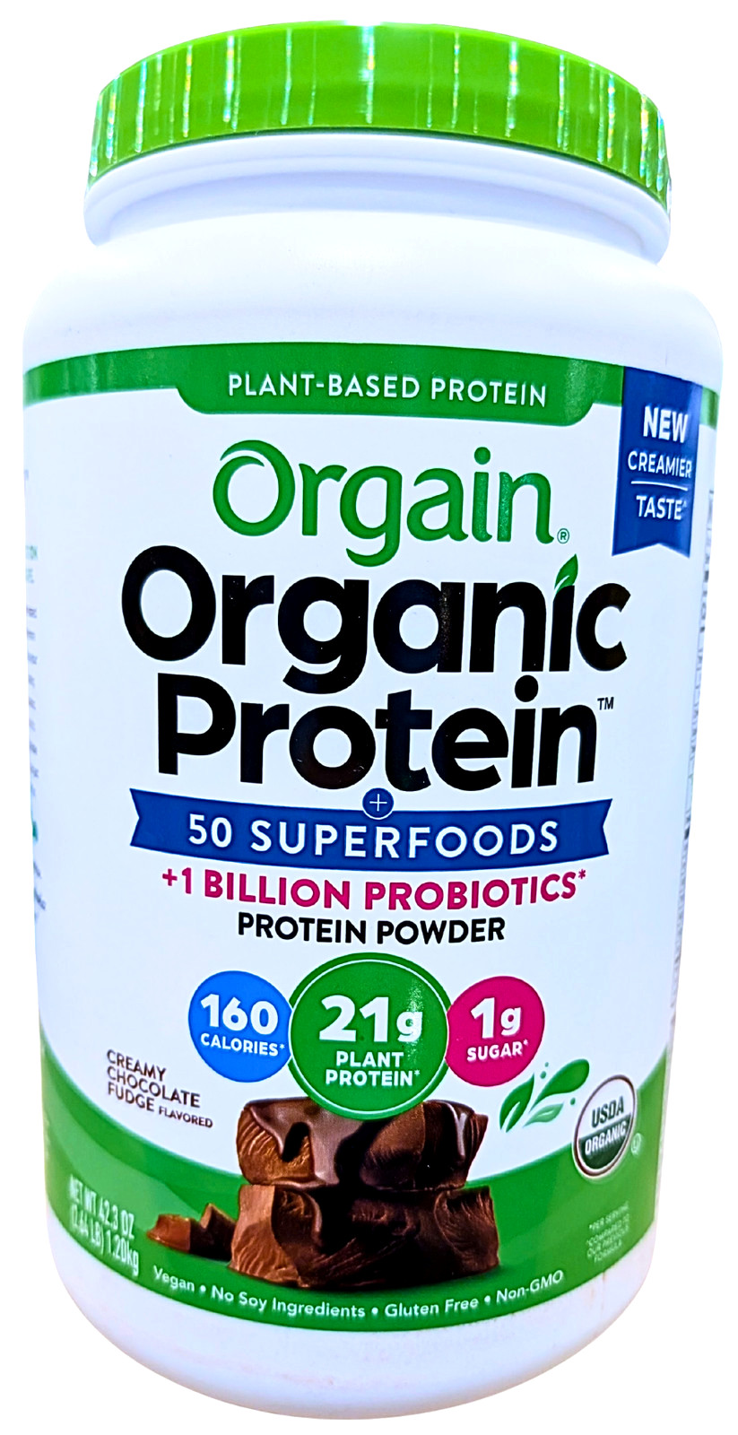 Orgain Organic Protein & Superfoods Chocolate Fudge Flavor 2.64 Lbs EXP 01/2027