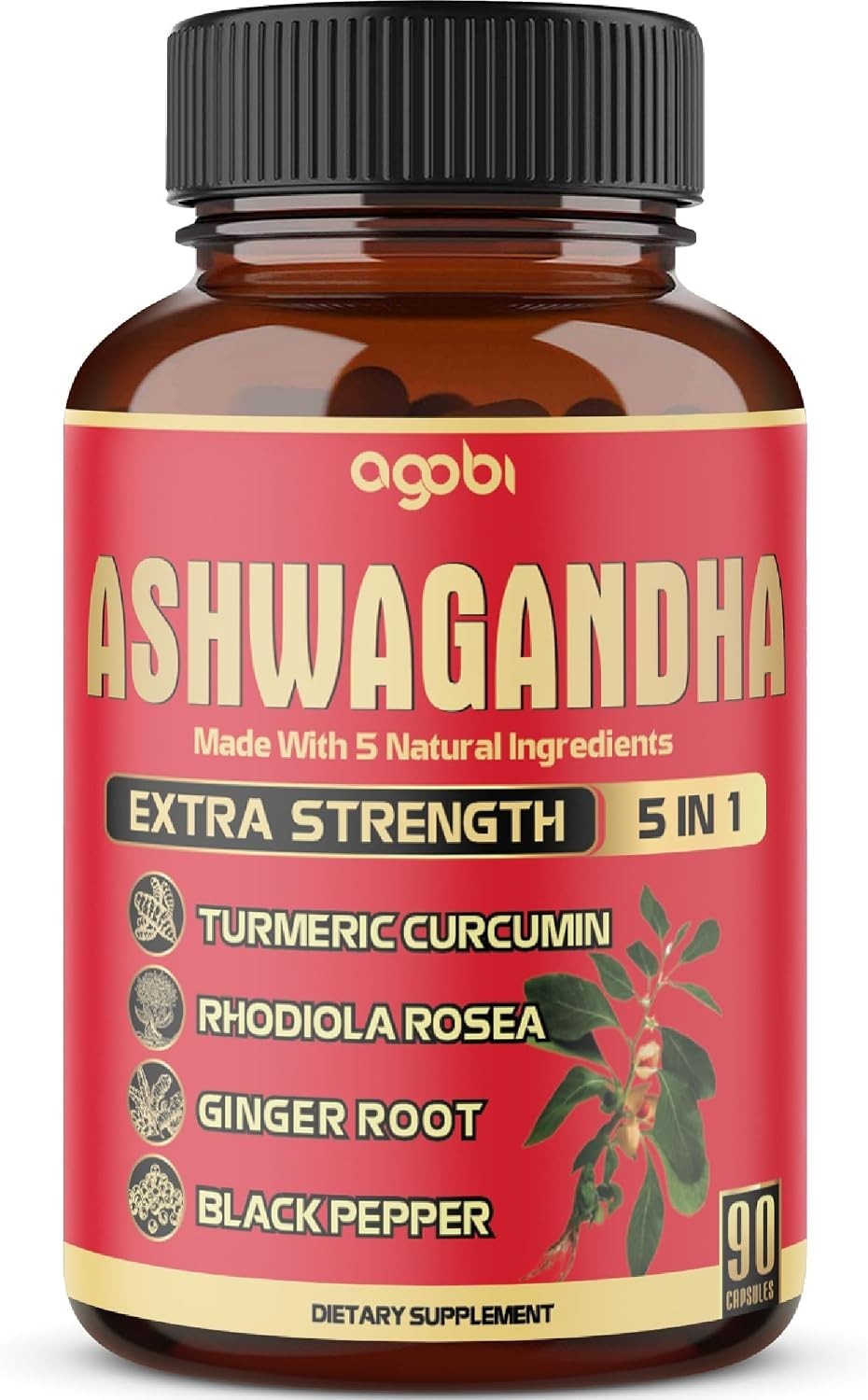 90 Ashwagandha Capsules for Immune Support & Mood Balance, 3- Supply