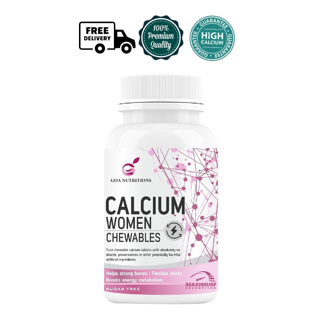 GOA NUTRI.TIONS Calcium D3 K2 Magnesium Zinc Women 60 Tabs