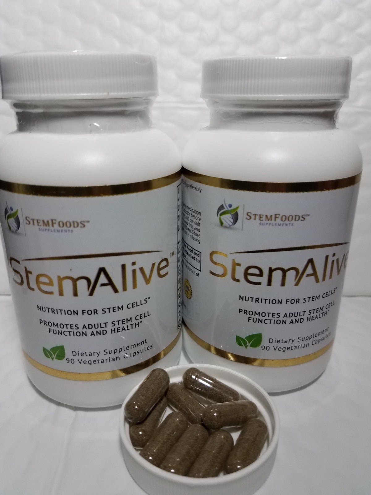2 STEM ALIVE STEM FOODS HOLISTICS CELULAS MADRE 90 CAPS EA EXP 05/2025 NEW FRESH